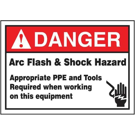 Danger Label, Arc Flash, 3-1/2x5 in, Adhesive Dura-Vinyl MPN:LELC130