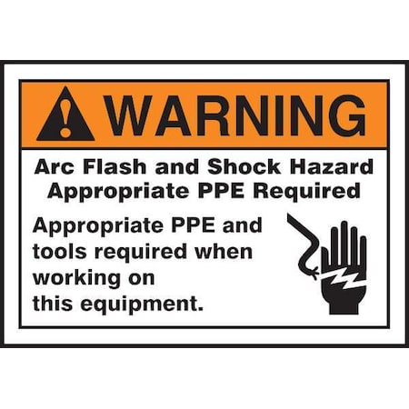 Label, 3-1/2x5, Warning Arc Flash and, LELC309 MPN:LELC309