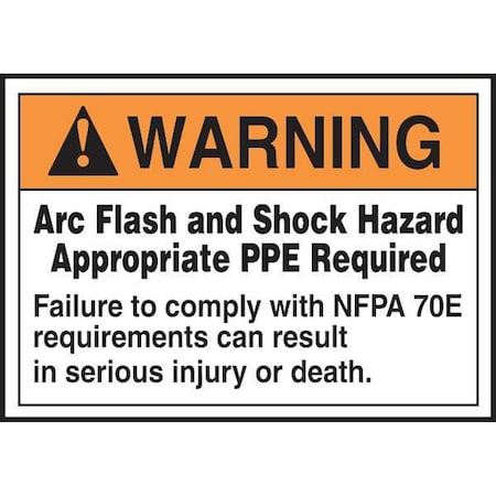 Label, 5x7, Warning Arc Flash and, LELC310 MPN:LELC310