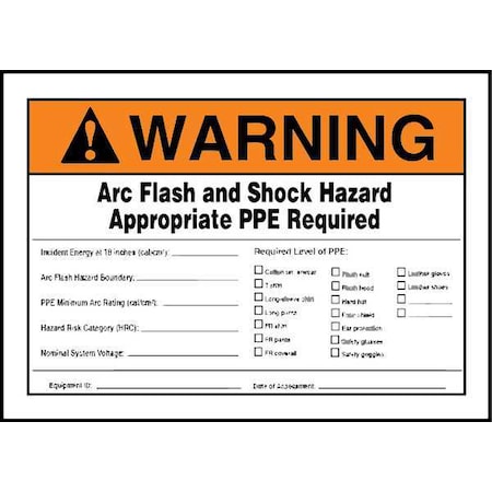 Label, 5x7, Warning Arc Flash and, LELC334 MPN:LELC334