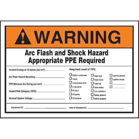 Label, 3-1/2x5, Warning Arc Flash and, LELC337 MPN:LELC337