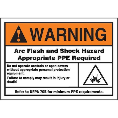 Label, 3-1/2x5, Warning Arc Flash and, LELC374 MPN:LELC374