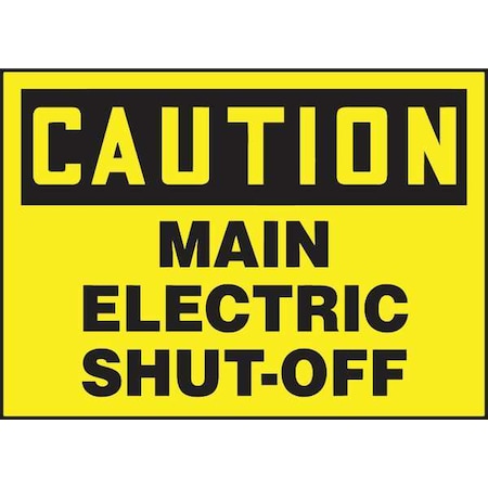 Caution Label, Electric Shut-Off, 3-1/2x5 in, Dura-Vinyl MPN:LELC620XVE