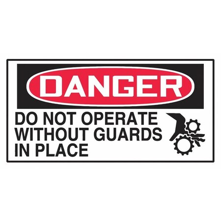 Safety Label, 1 1/2 in x 3 in, Vinyl, PK10 MPN:LEQM003VSP