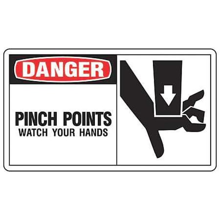 Safety Label, 3 1/2 in Height, 5 in Width, Vinyl, Horizontal Rectangle, English MPN:LEQM017VSP