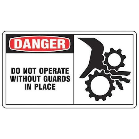 Safety Label, 3 1/2 in Height, 5 in Width, Vinyl, Horizontal Rectangle, English MPN:LEQM019VSP