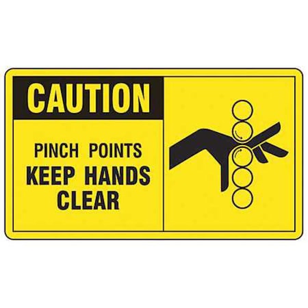 Safety Label, 3 1/2 in Height, 5 in Width, Vinyl, Horizontal Rectangle, English MPN:LEQM613VSP