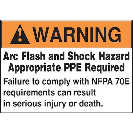 Warning Label, Arc Flash, 3-1 in, Adhesive Paper, 100/RL, LRLE308, PK100 MPN:LRLE308