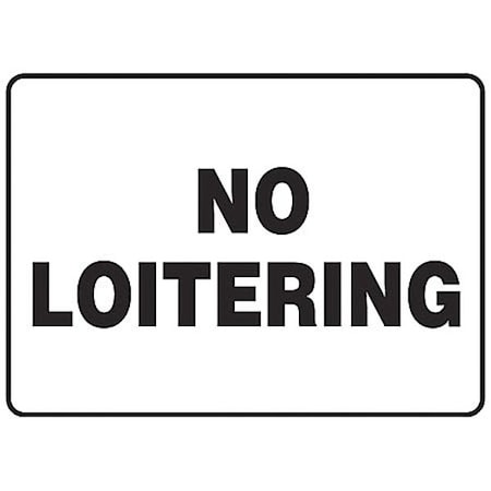 No Loitering Sign, 7 in Height, 10 in Width, Plastic, Rectangle, English MPN:MADM487VP