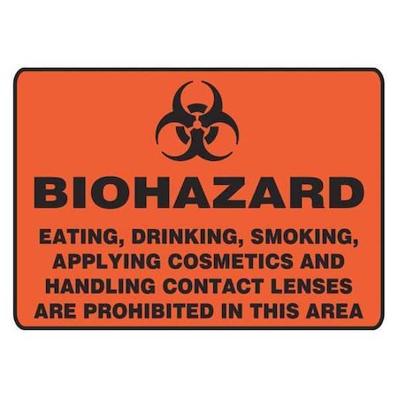 Safety Sign, 10 in Height, 14 in Width, Aluminum, Horizontal Rectangle, English, MBHZ510VA MPN:MBHZ510VA