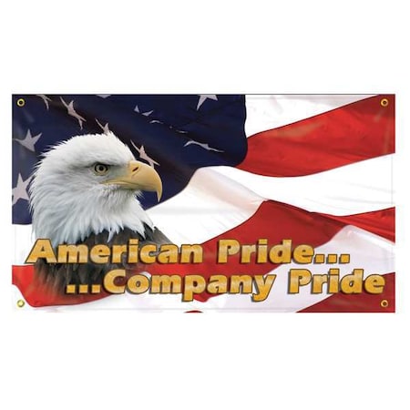 Banner, American PrideÂ¿Company Pride, 28 in H x, 48 in W, Poly Sheeting MPN:MBR418