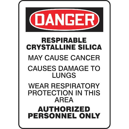 Danger Sign, 14 in Height, 10 in Width, Vinyl, Vertical Rectangle, English MPN:MCAW042VS