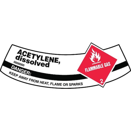 Cylinder Label, 2 in H, 5 1/4 in W, Vinyl, Arch, English, MCSLACR MPN:MCSLACR