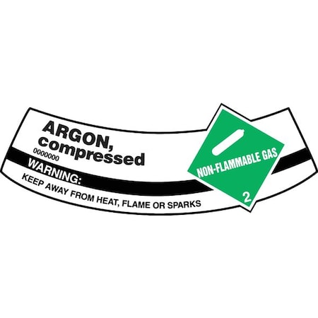 Cylinder Label, 2 in H, 5 1/4 in W, Vinyl, Arch, English, MCSLARG MPN:MCSLARG