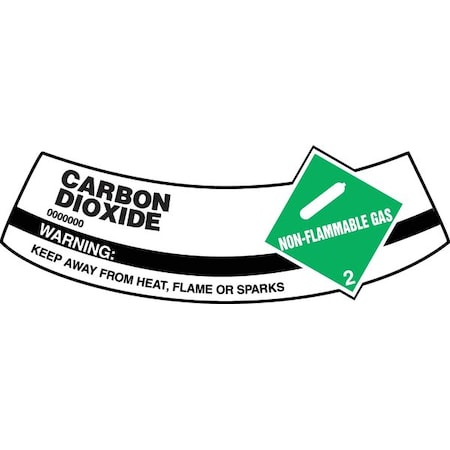 Cylinder Label, 2 in H, 5 1/4 in W, Vinyl, Arch, English, MCSLCAG MPN:MCSLCAG