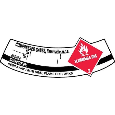 Cylinder Label, 5-1/4 x 2 Compressed Gas MPN:MCSLCOR