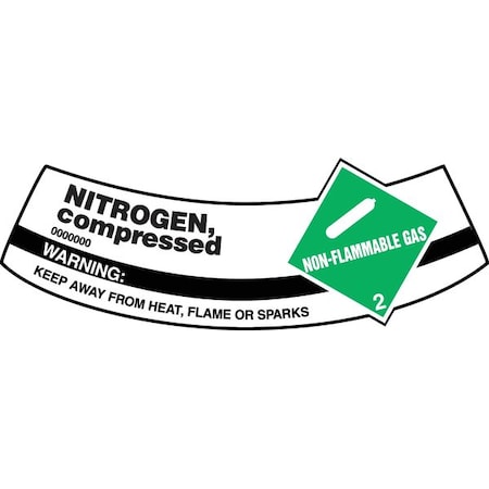 Cylinder Label, 2 in H, 5 1/4 in W, Vinyl, Arch, English, MCSLNIG MPN:MCSLNIG