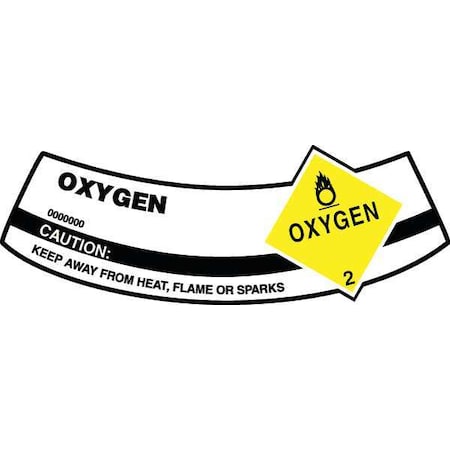 Cylinder Label, 2 in H, 5 1/4 in W, Vinyl, Arch, English, MCSLOXY MPN:MCSLOXY