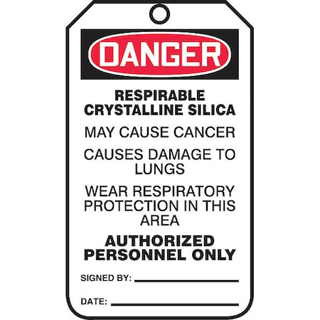Danger Tag, General Safety, Cardstock, 5 3/4 in H x 3 1/4 in W, White, Rectangle, 25 PK MPN:MDT130CTP
