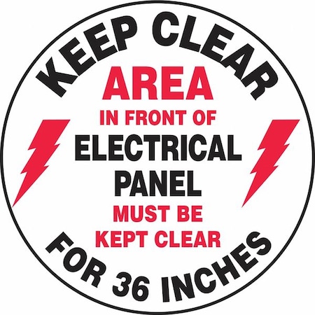 Slip-Gard Round Floor Sign, 17 in H, 17 in W, Vinyl, Circle, English, MFS729 MPN:MFS729