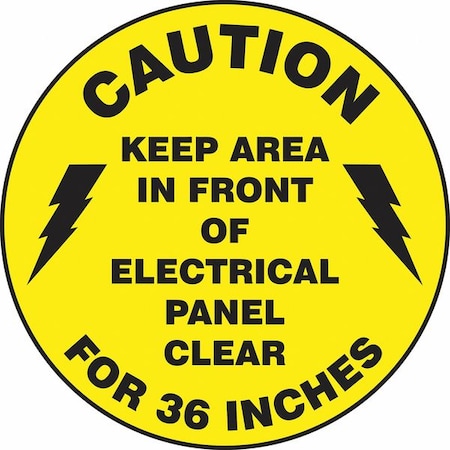 Slip-Gard Round Floor Sign, 17 in H, 17 in W, Vinyl, Circle, English, MFS778 MPN:MFS778