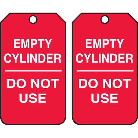 Cylinder Tag, 5 3/4 in H, 3 1/4 in W, English, MGT202CTP, PK25 MPN:MGT202CTP