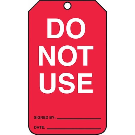 Safety Tag, Status Alert, Cardstock, 5 3/4 in H x 3 1/4 in W, Red, Rectangle, 25 PK MPN:MGT219CTP