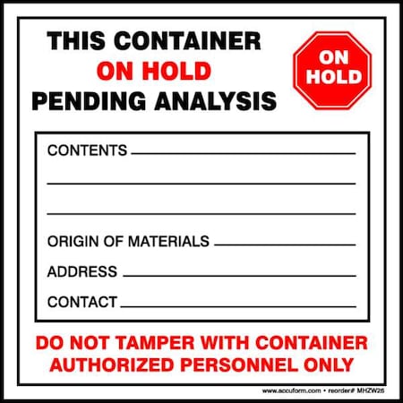 DOT Handling Label, Vinyl, 4