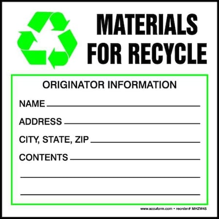 DOT Handling Label, Polyester, 4