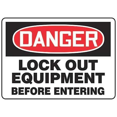 Danger Sign, 10 in H, 14 in W, Aluminum, Rectangle, English, MLKT015VA MPN:MLKT015VA