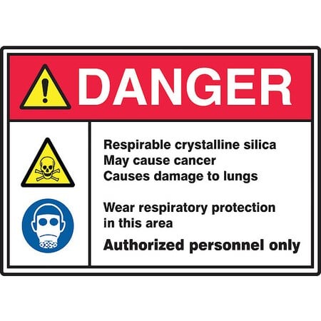 Danger Sign, 14 in Height, 20 in Width, Vinyl, Horizontal Rectangle, English MPN:MRAW105VS