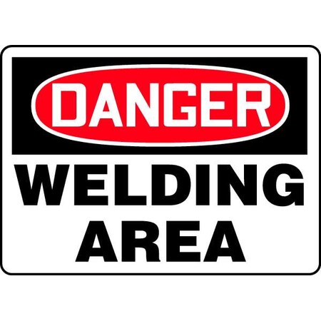 Danger Sign, 10 in Height, 14 in Width, Plastic, Rectangle, English MPN:MWLD017VP
