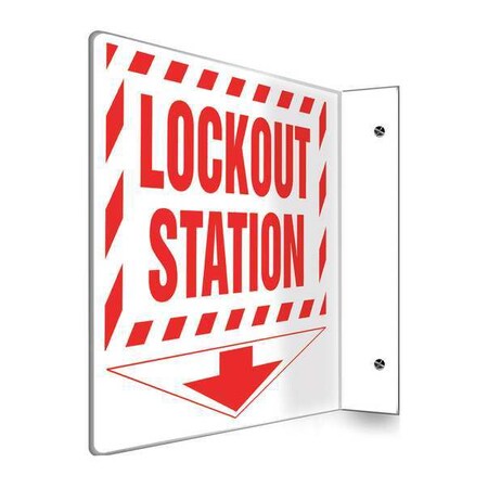L-Shape Projection Sign, 8 in Height, 8 in Width, Plastic, L-Shaped, English MPN:PSP479