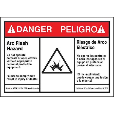 Label, 3-1/2x5, Danger Arc Flash Hazard, SBLSPS149 MPN:SBLSPS149