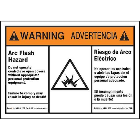Label, 3-1/2x5, Warning Arc Flash and, SBLSPS374 MPN:SBLSPS374