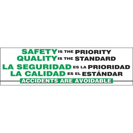 Safety Banner, 28 in H x, 96 in W, Poly Sheeting MPN:SBMBR897