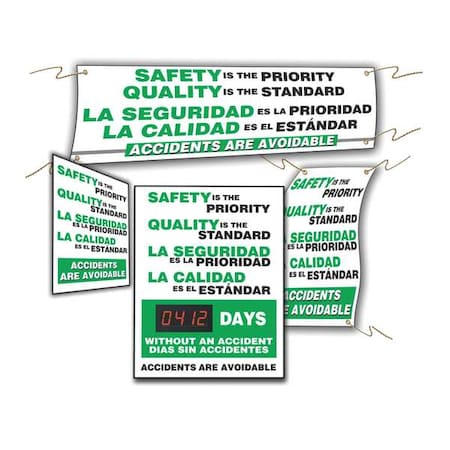 Safety Reminder Sign, 28 in H x, 20 in W, Aluminum, Plastic, Poly Sheeting MPN:SBMSK434