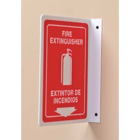 Spanish-Bilingual L-Shape Projection Sign, 12 in Height, 9 in Width, Plastic, L-Shaped MPN:SBPSP444