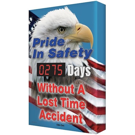 Electronic Safety Scoreboard, Pride In Safety _ Days Without a Lost-Time Accident, 28 in H x MPN:SCK109