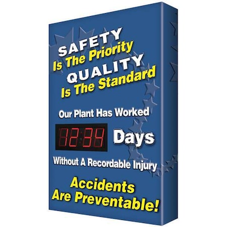 Electronic Safety Scoreboard, 28 in H x, 20 in W, Aluminum MPN:SCK125