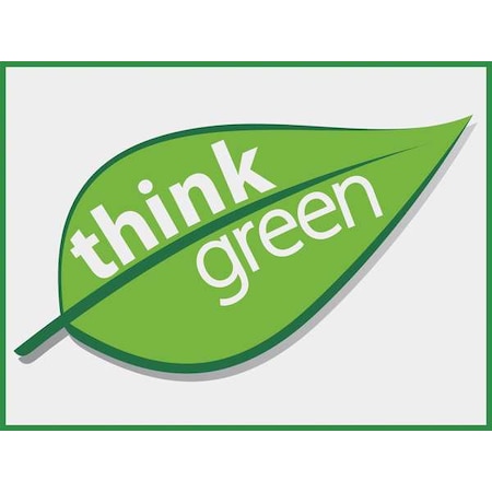 Poster, Think Green, 17 in H x, 22 in W, Plastic MPN:SP124525L