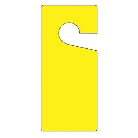 Tag, Blank, Plastic, 9 in H x 4 in W, Yellow, Rectangle, 10 PK MPN:TAD833