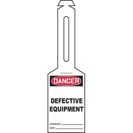 Loop n Strap Danger Tag, General Safety, Plastic, 5 1/4 in H x 3 1/4 in W, White, Rectangle, 25 PK MPN:TAL302