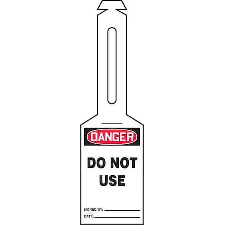Loop n Strap Danger Tag, General Safety, Plastic, 5 1/4 in H x 3 1/4 in W, White, Rectangle, 25 PK MPN:TAL306