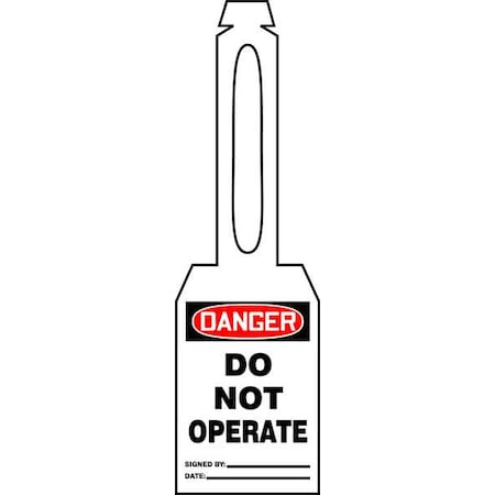 Danger Tag, General Safety, 5 1/4 in H x 3 1/4 in W, White, Rectangle, 25 PK MPN:TAL350
