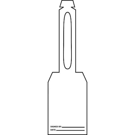 Tag, Safety, Plastic, 11 1/4 in H x 3 1/4 in W, White, Rectangle, 25 PK MPN:TAL370