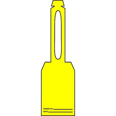 Tag, Blank, Plastic, 5 3/4 in H x 3 1/4 in W, Yellow, Rectangle, 25 PK MPN:TAL375