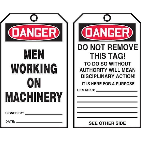 Tag, Equipment Status, Cardstock, 6 1/4 in H x 3 in W, Black, Red, White, Rectangle, 100 PK MPN:TAR116