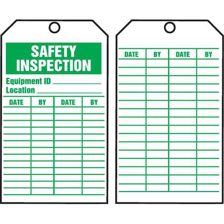 Tag, Safety, Cardstock, 6 1/4 in H x 3 in W, White, Rectangle, 100 PK MPN:TAR716