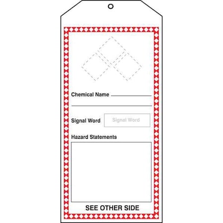 Tag, Chemical, Gas, or Hazardous Materials, Gas or Hazardous Materials, Cardstock, 8 1/2 in H x MPN:THS403CTM